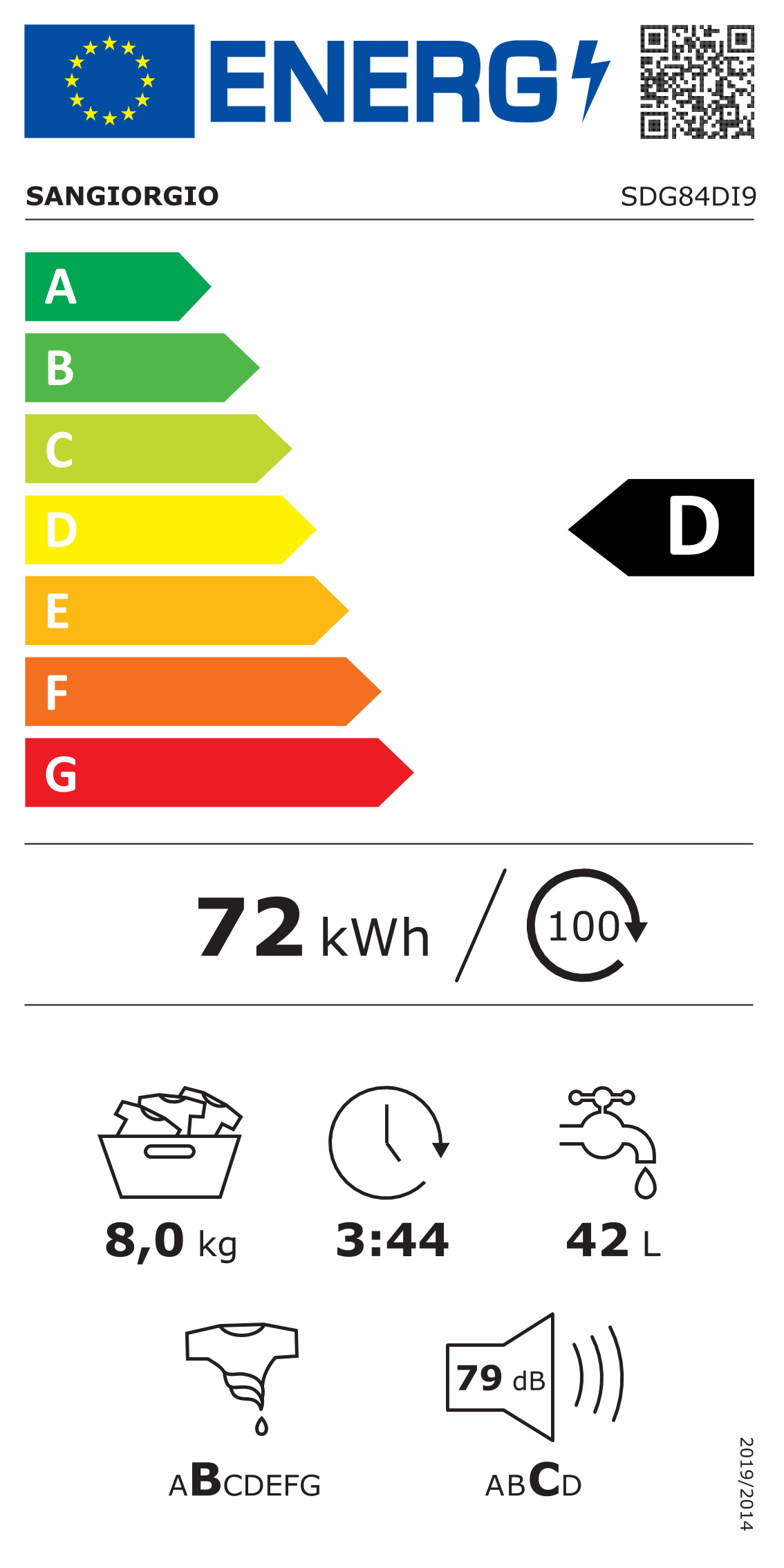 ΠΛΥΝΤΗΡΙΟ ΡΟΥΧΩΝ SANGIORGIO SDG84DI9 / F814DI9 | 8 ΚΙΛΑ | INVERTER 1400 ΣΤΡΟΦΕΣ | LCD ΗΛΕΚΤΡΟΝΙΚΟ | 5 ΧΡΟΝΙΑ ΕΓΓΥΗΣΗ* 2