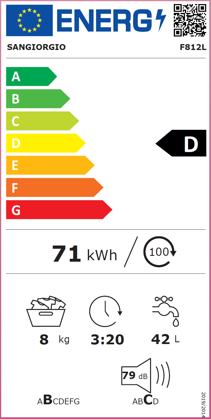 ΠΛΥΝΤΗΡΙΟ ΡΟΥΧΩΝ SANGIORGIO F812L | 8 ΚΙΛΑ | 1200 ΣΤΡΟΦΕΣ | LED ΗΛΕΚΤΡΟΝΙΚΟ | 5 ΧΡΟΝΙΑ ΕΓΓΥΗΣΗ* 5