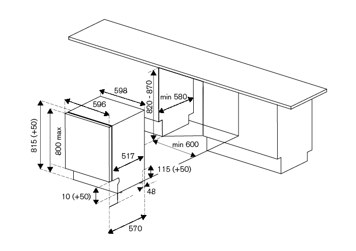 ΠΛΥΝΤΗΡΙΟ ΠΙΑΤΩΝ BERTAZZONI DW60EPRS | ΠΛΗΡΩΣ ΕΝΤΟΙΧΙΖΟΜΕΝΟ | SLIDING DOOR 3